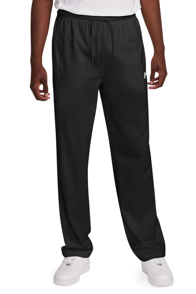 Club Fleece Open Hem Pants, Main, color, BLACK/ WHITE