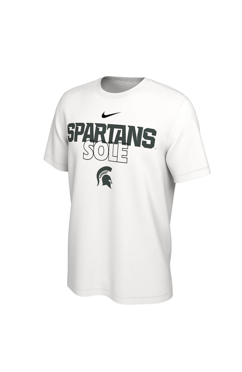 Nike White Michigan State Spartans 2023 On Court Bench T-Shirt, Alternate, color, 