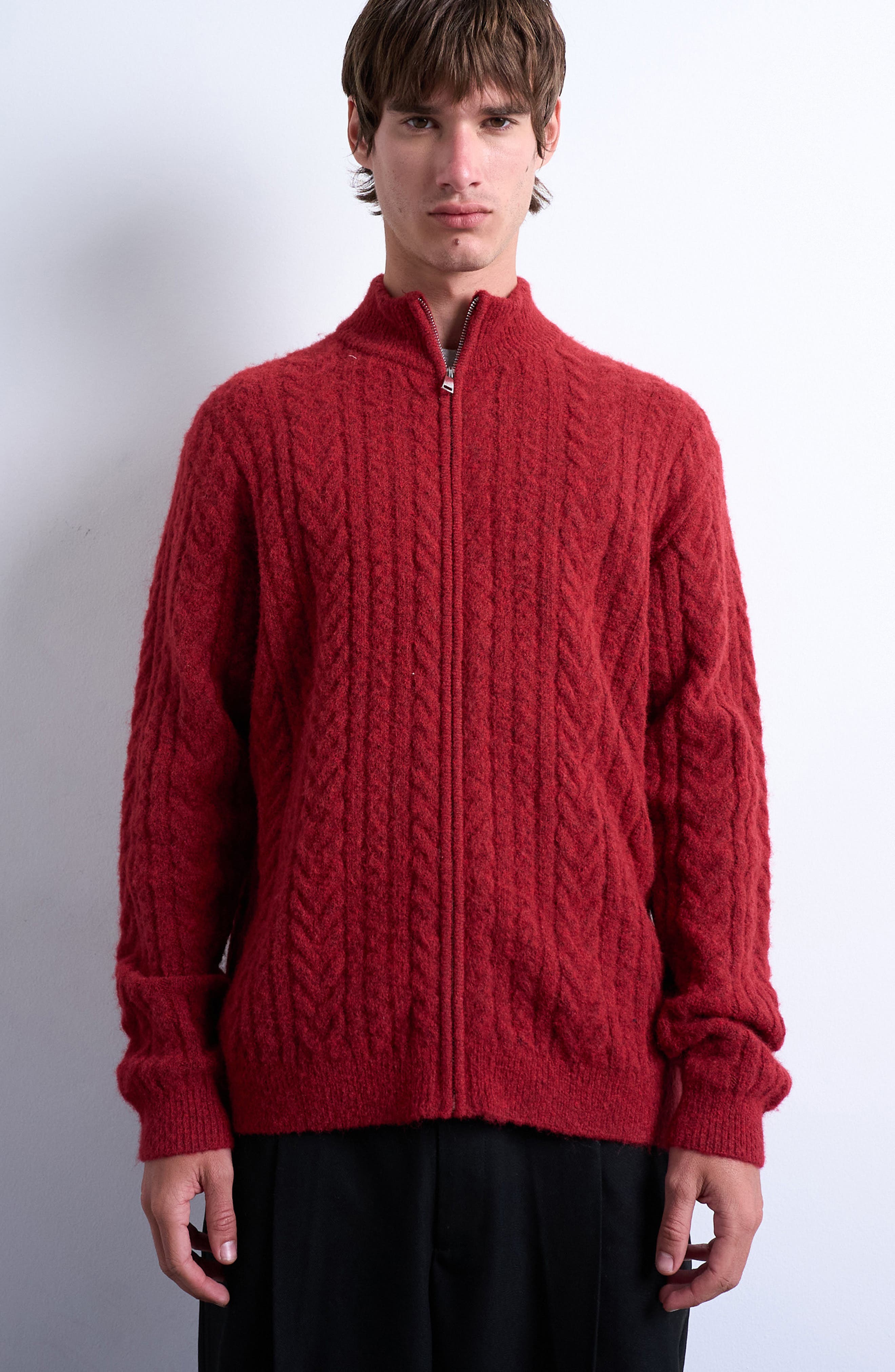 Topman Cable Knit Cardigan