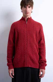 Topman Cable Knit Cardigan