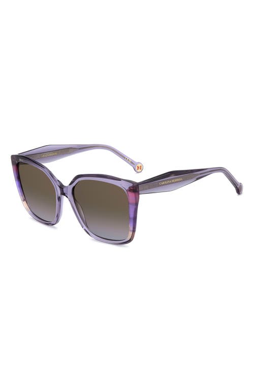 Carolina Herrera Her 57mm Gradient Square Geometric Sunglasses In Gray