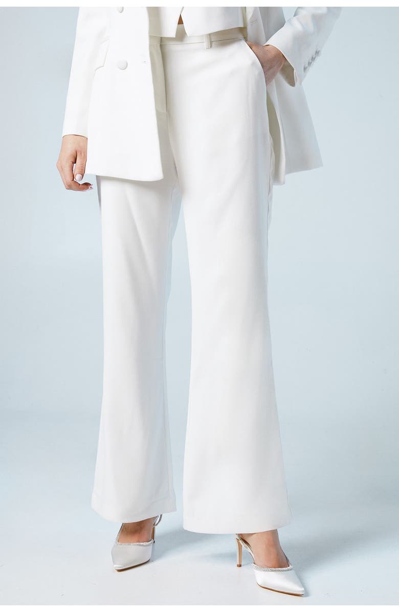 Coast Premium Flare Bridal Trousers, Main, color, Ivory