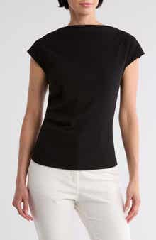 Renee C Cowl Neck Rib Knit Top