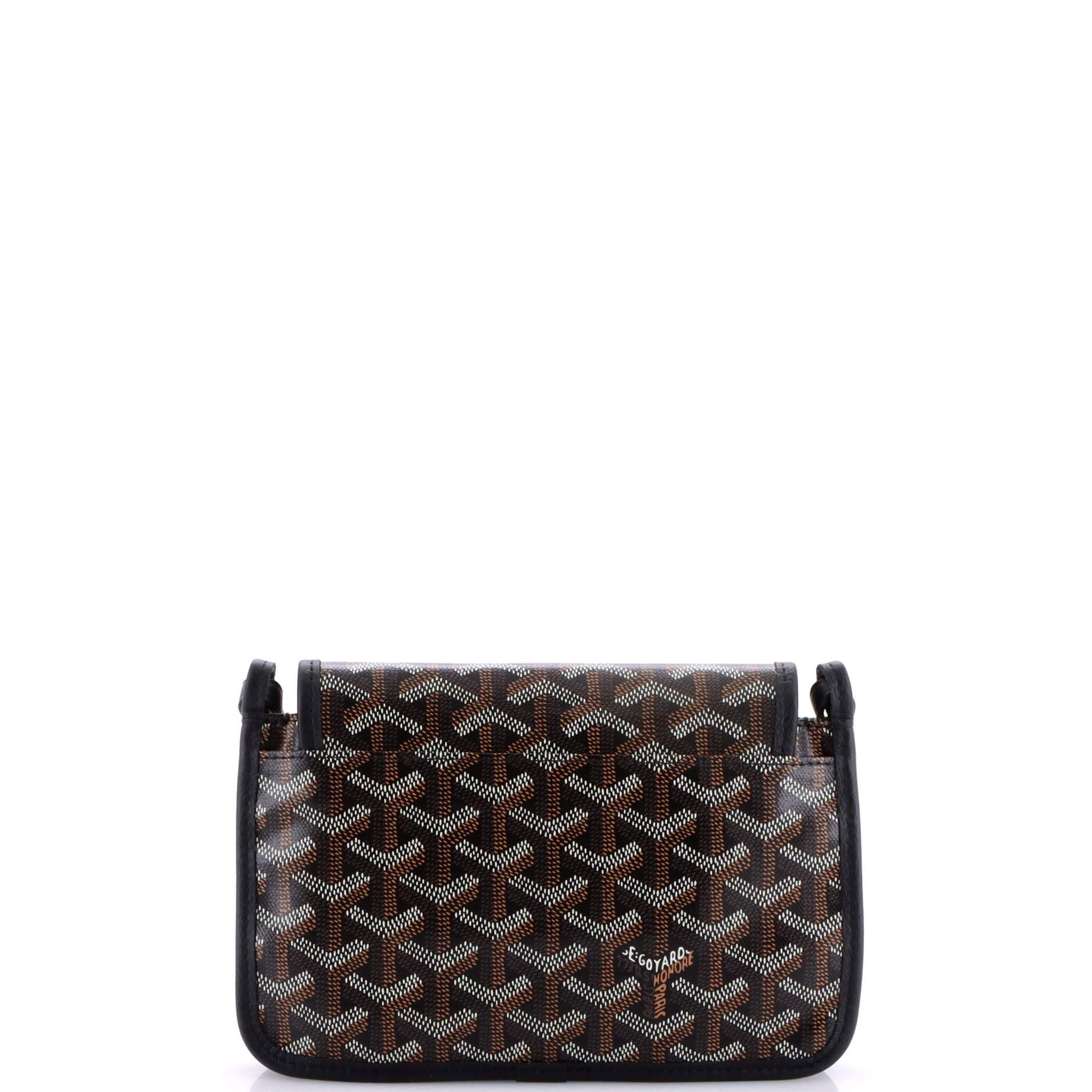 Pre-Owned Goyard Plumet Clutch Wallet Coated Canvas, Alternate, color, Black