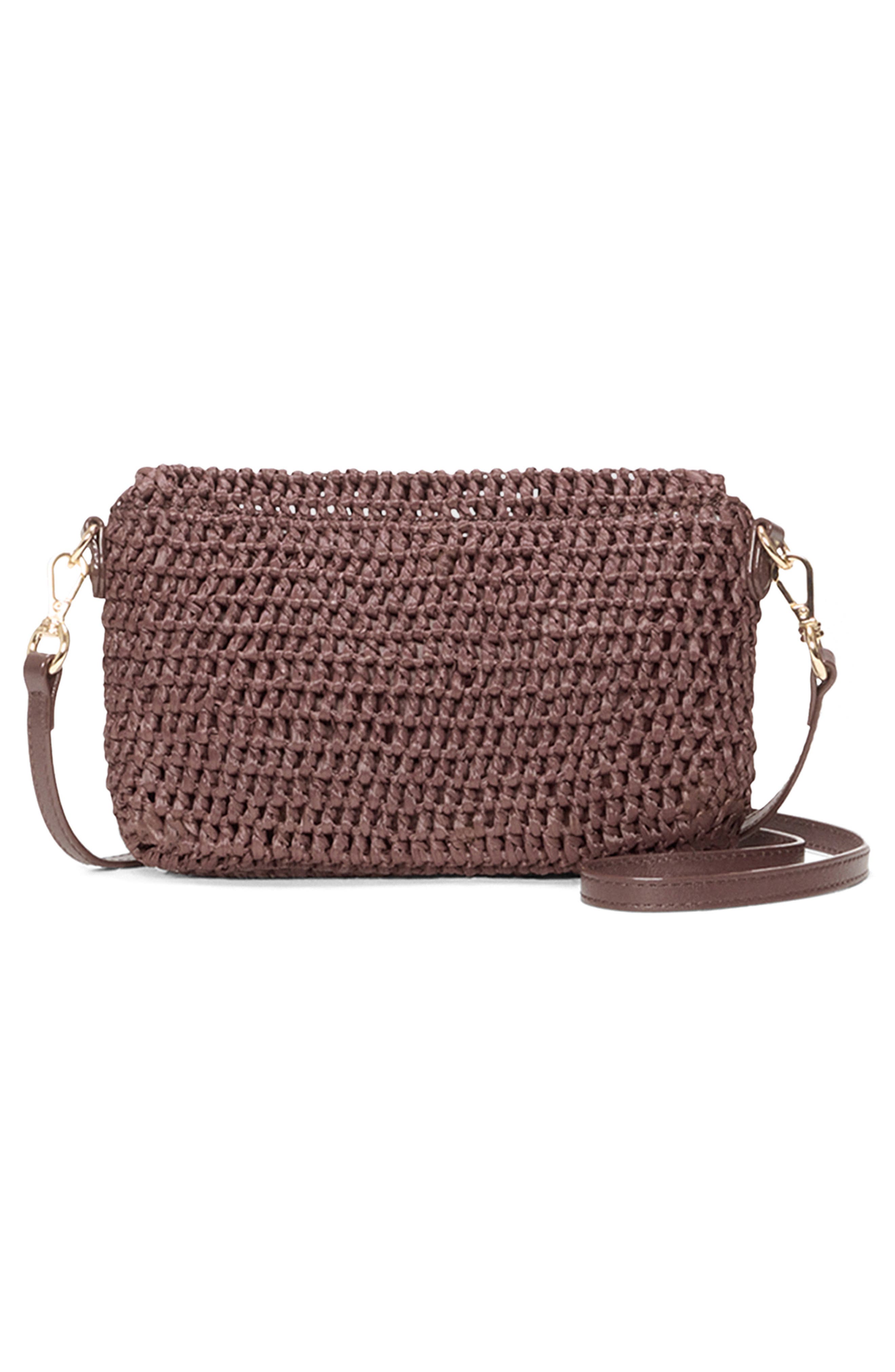 MZ Wallace Convertible Crochet Crossbody Bag, Alternate, color, Brown Crochet