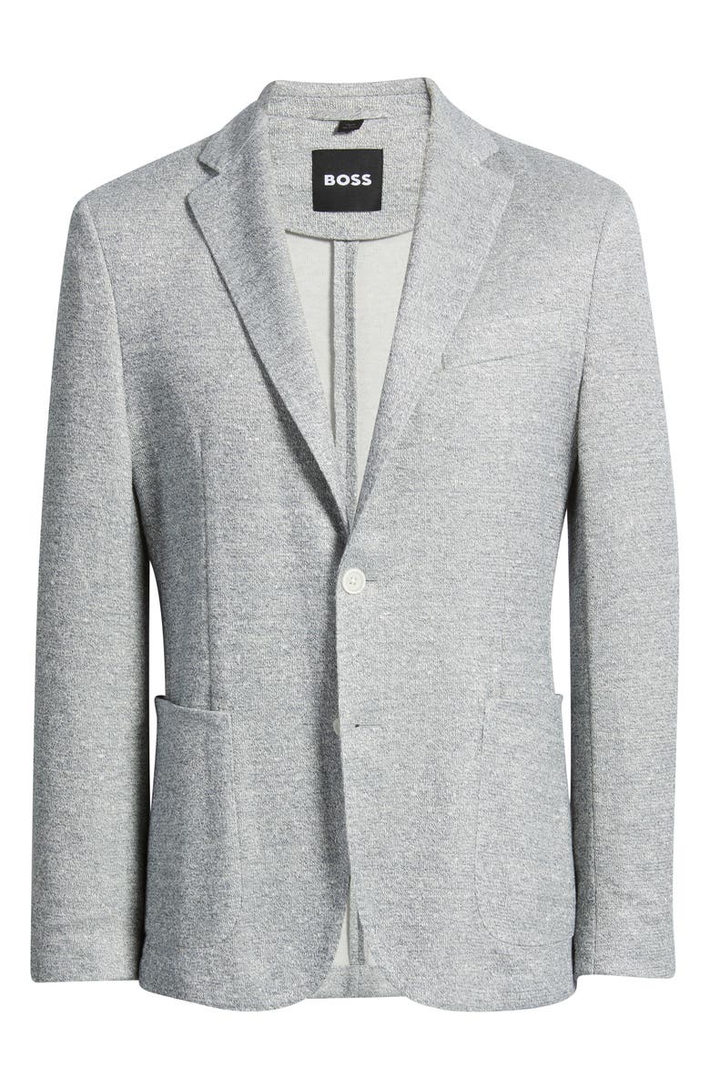 BOSS Hanry Slim Fit Knit Cotton Blend Sport Coat, Alternate, color, Open Blue