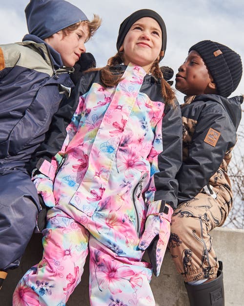 DEUX PAR DEUX DEUX PAR DEUX LITTLE GIRL'S PRINTED MID-SEASON ONE-PIECE OUTERWEAR BUTTERFLIES ON MULTICOLORED AND B 