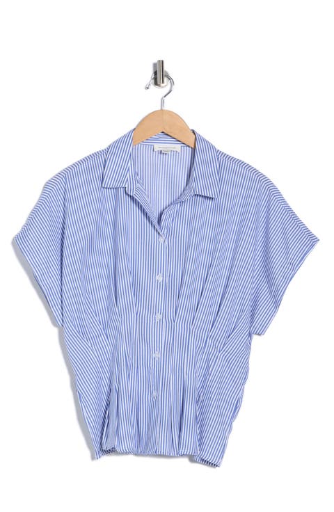 Raven Stripe Short Sleeve Button-Up Shirt