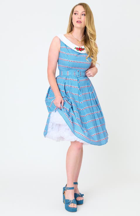 1960s Dancing Doll Swing Dress