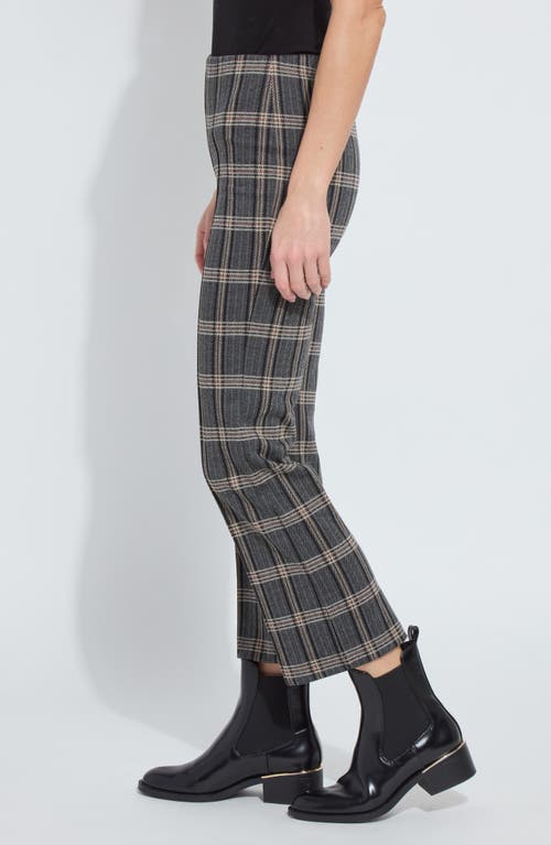 Lyssé Elysse Plaid High Waist Ankle Pants In Gray