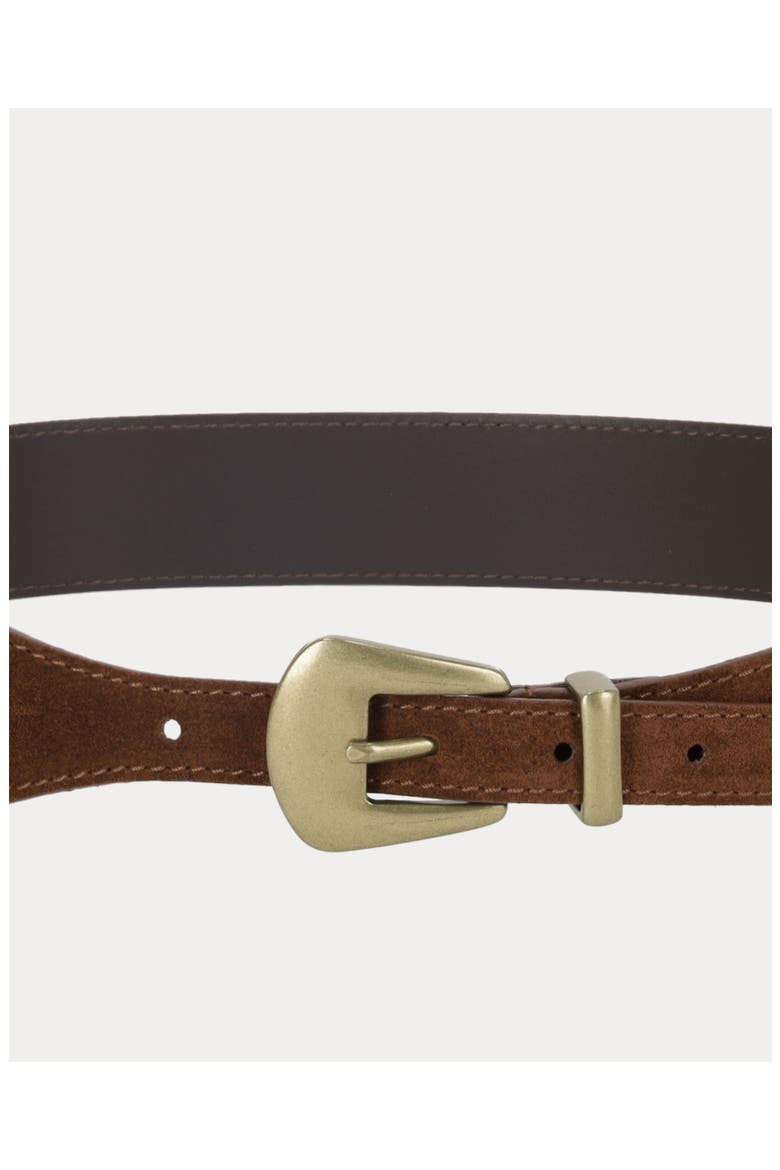Taylor Double Leather Belt, Alternate, color, Brown