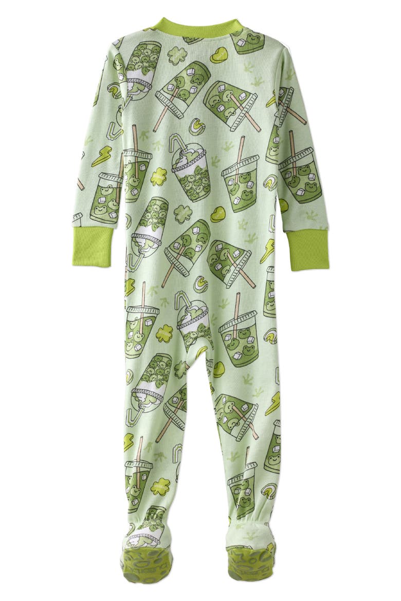 Cruz One-Piece Fitted Organic Cotton Footie Pajamas, Alternate, color, TOAD-ALLY LUCKY
