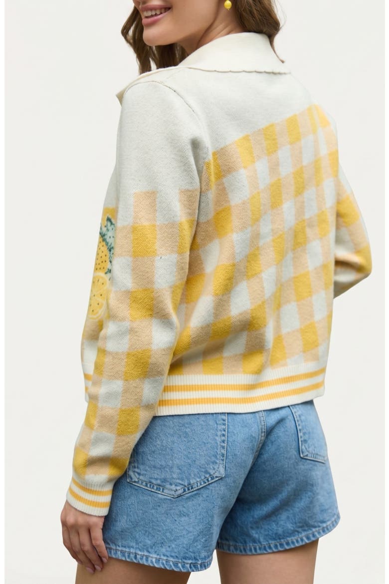 Lemon Picnic Cardigan, Alternate, color, IVORY MULTI