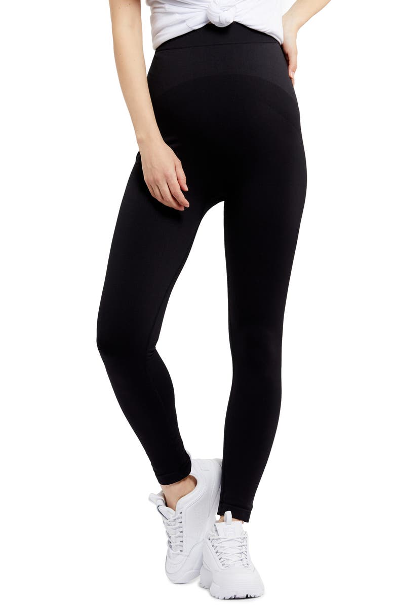 A PEA IN THE POD Seamless Compression Maternity Leggings, Main, color, 