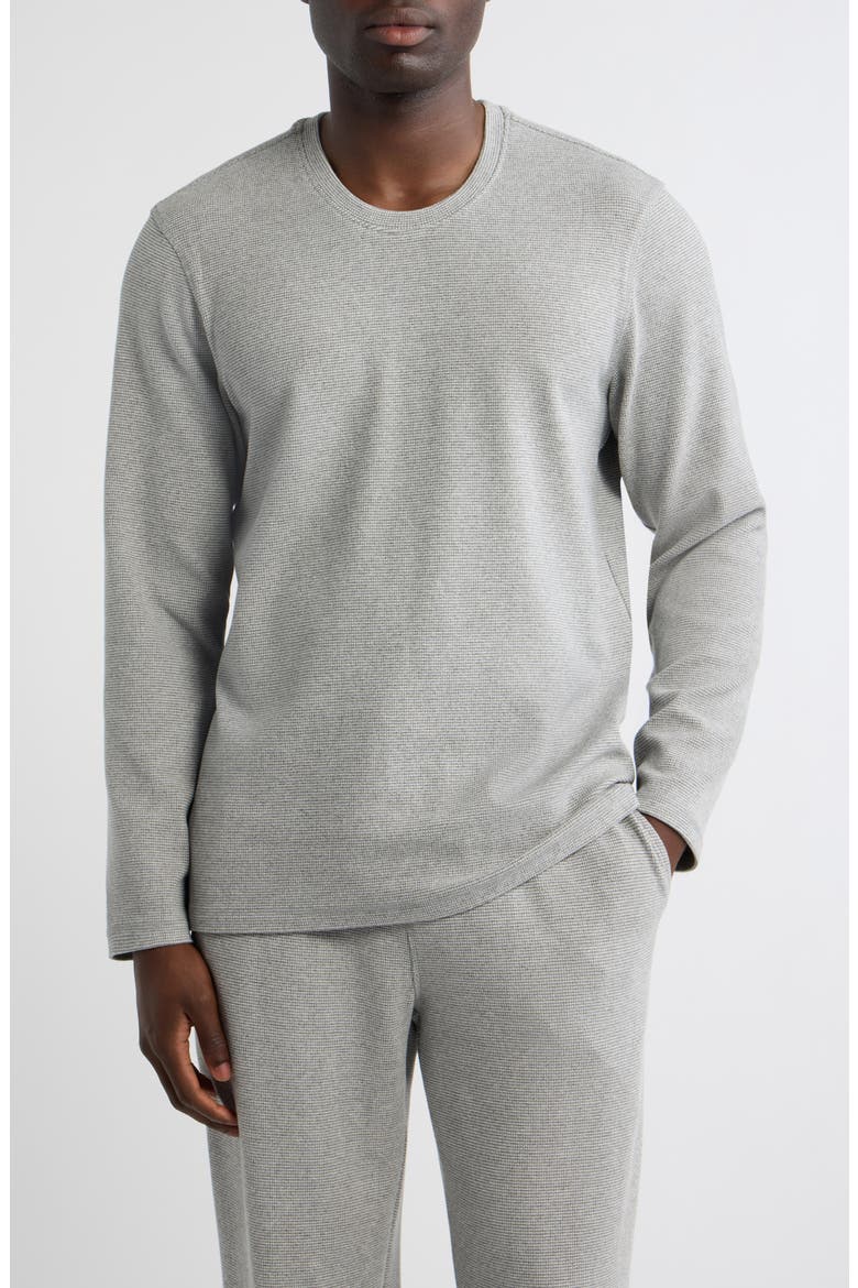 Gingham Long Sleeve T-Shirt, Main, color, CHARCOAL