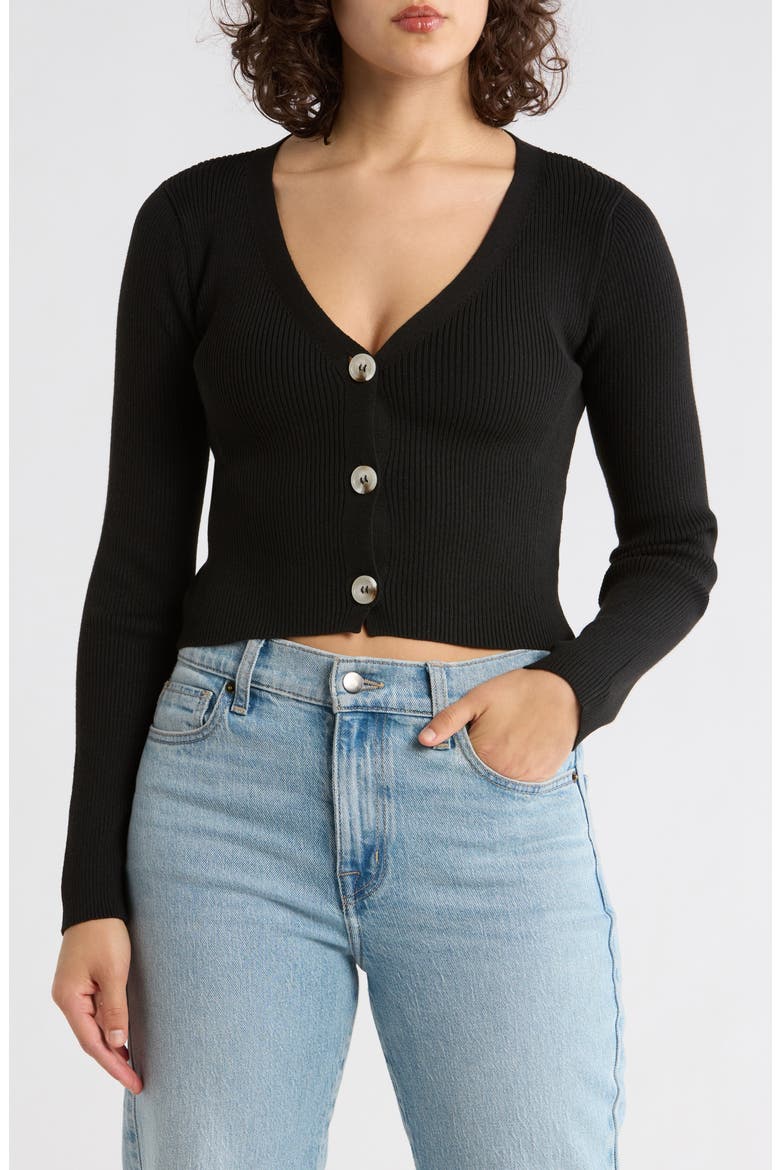 Myka V-Neck Cardigan, Main, color, BLACK