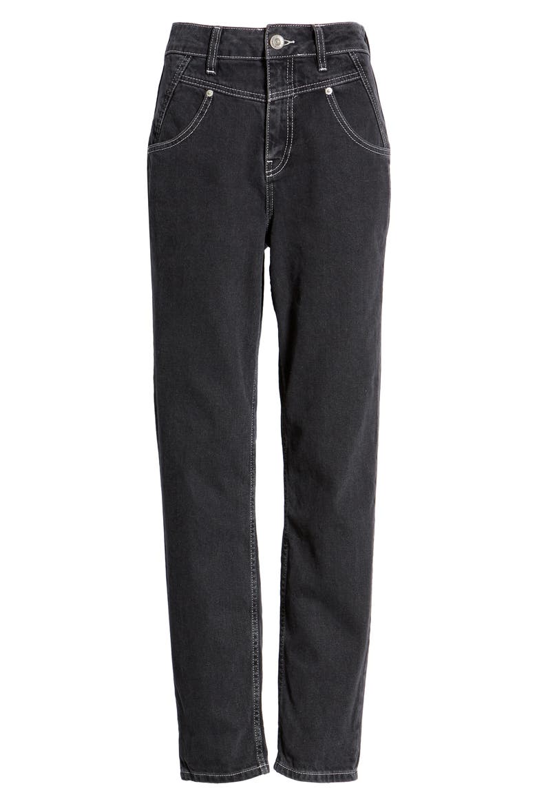 Urban Outfitters Acid Wash High Waist Nonstretch Mom Jeans, Alternate, color, BLACK