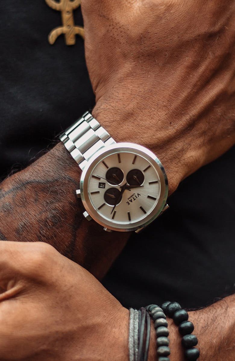 Vitae London Elmington Chronograph Bracelet Watch, 44mm, Alternate, color, 