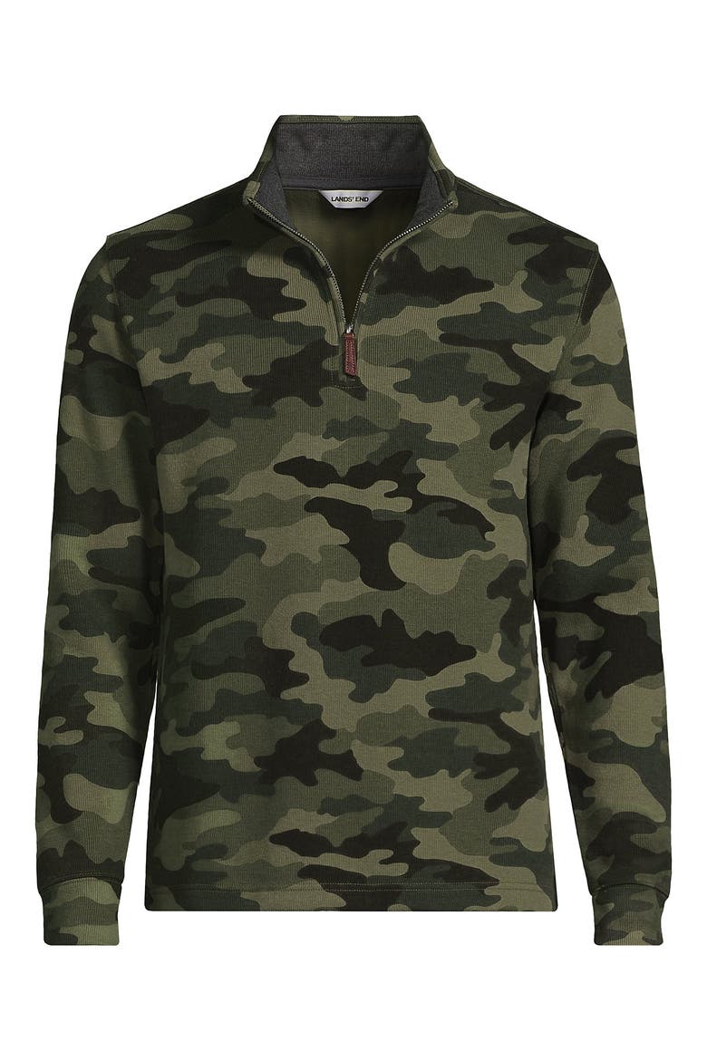 Bedford Rib Casual Quarter Zip Sweater, Alternate, color, River Stone Green Camo