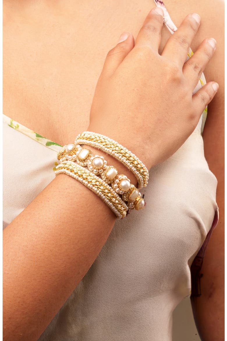 Levina Cuff Bracelet, Alternate, color, GOLD