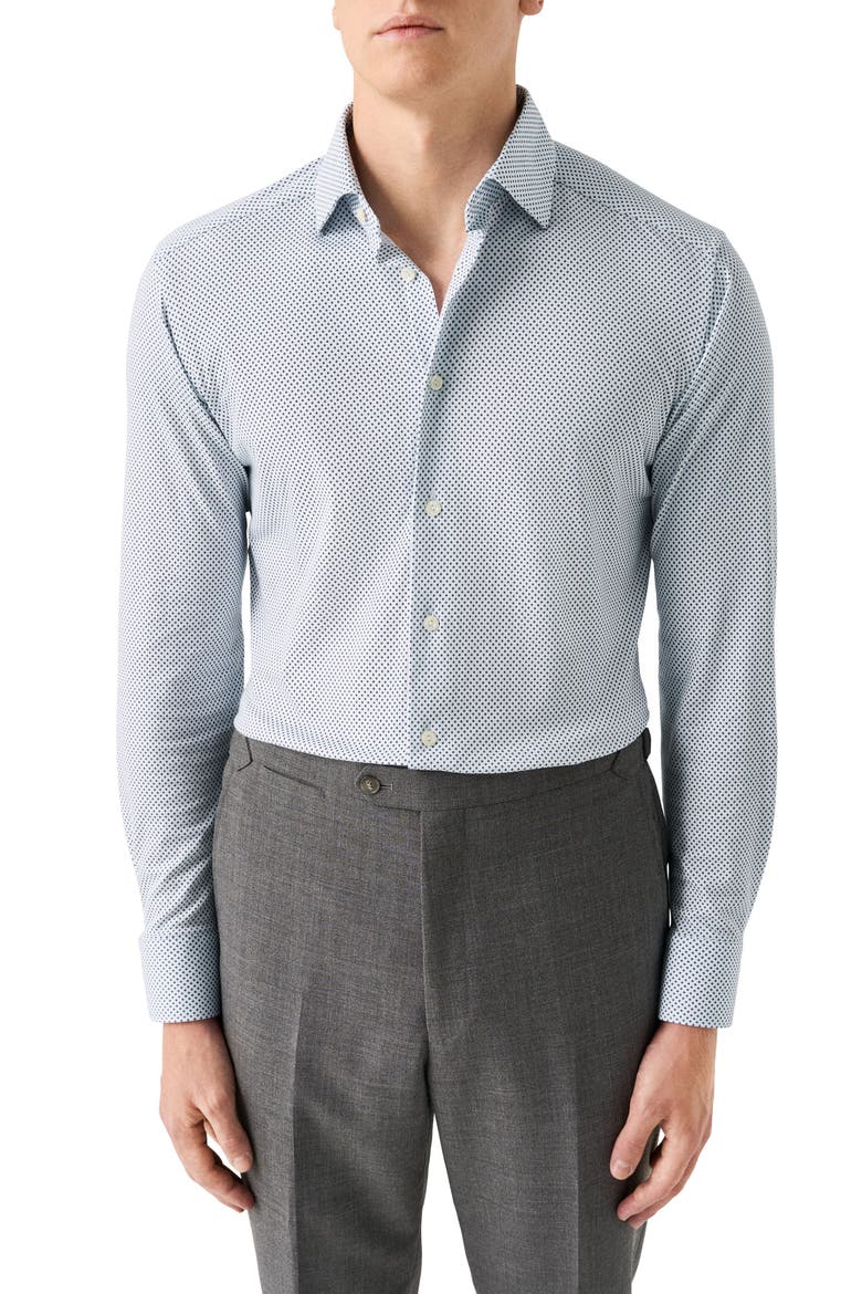 Slim Fit Medallion 4Flex Fit Stretch Jersey Dress Shirt, Main, color, MEDIUM BLUE