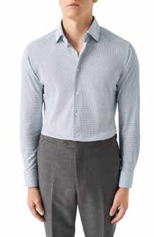 Eton Slim Fit Medallion 4Flex Fit Stretch Jersey Dress Shirt