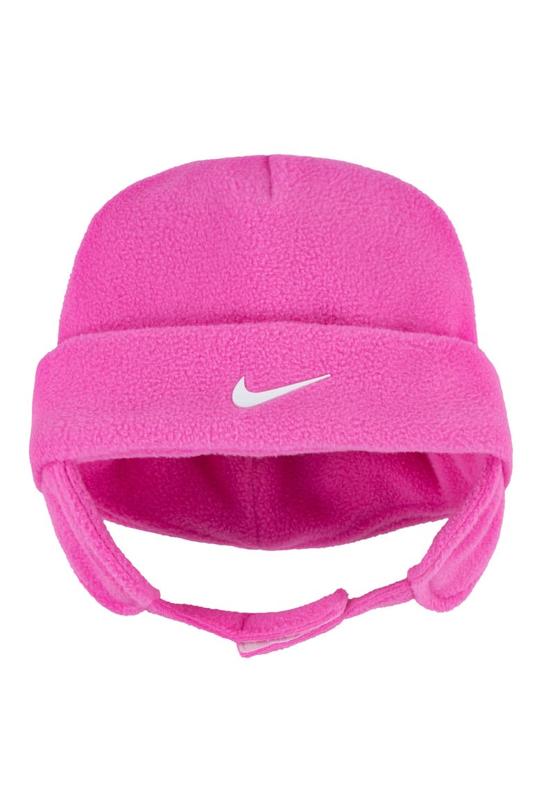 Swoosh Fleece Cap & Mittens, Alternate, color, PLAYFUL PINK