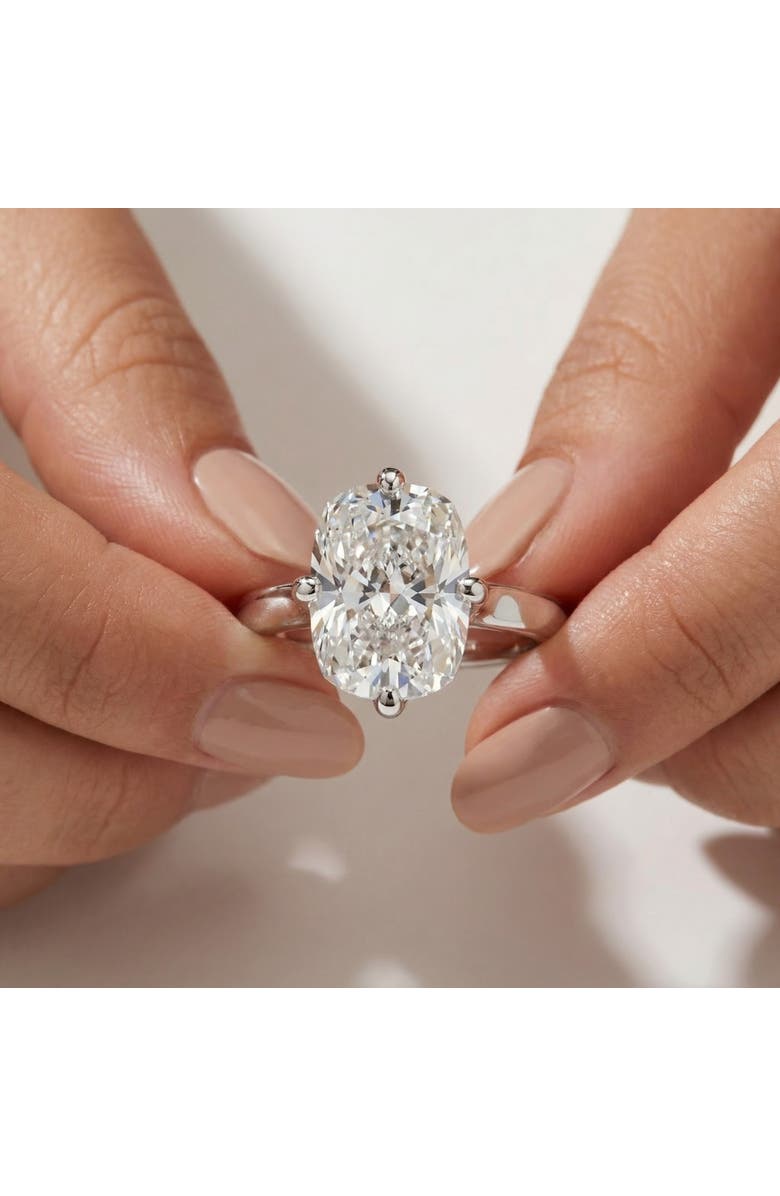 Bliss Diamond Certified 4Ct Elongated Cushion Diamond Cigar Band Engagement Ring Lab Grown, Alternate, color, 14K White Gold