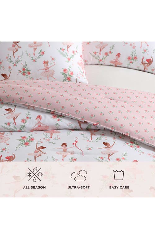 Laura Ashley Ballerina Divas 3-piece Twin Microfiber Comforter & Sham Set In Pink
