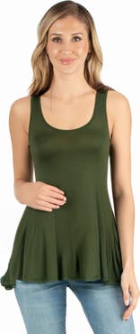 24seven Comfort Apparel Maternity Scoop Neck Sleeveless Tank Top