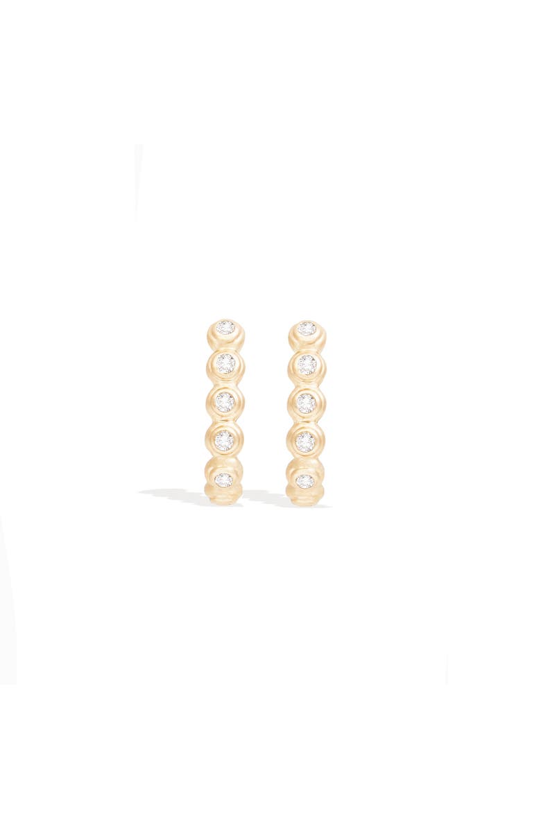 Campbell + Charlotte Evolve Oval Hoop Earring, Main, color, Diamond-Gold