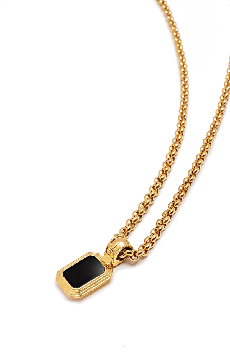 Nialaya Sterling Silver Necklace with Two-in-One Malachite and Black Onyx Pendant, Alternate, color, Malachite / Black Onyx