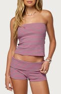 EDIKTED Monikah Stripe Stretch Cotton Tube Top