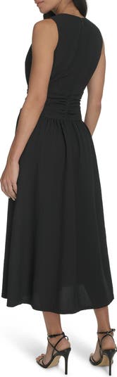 Sleeveless Knotted Waist Gauze Midi Dress