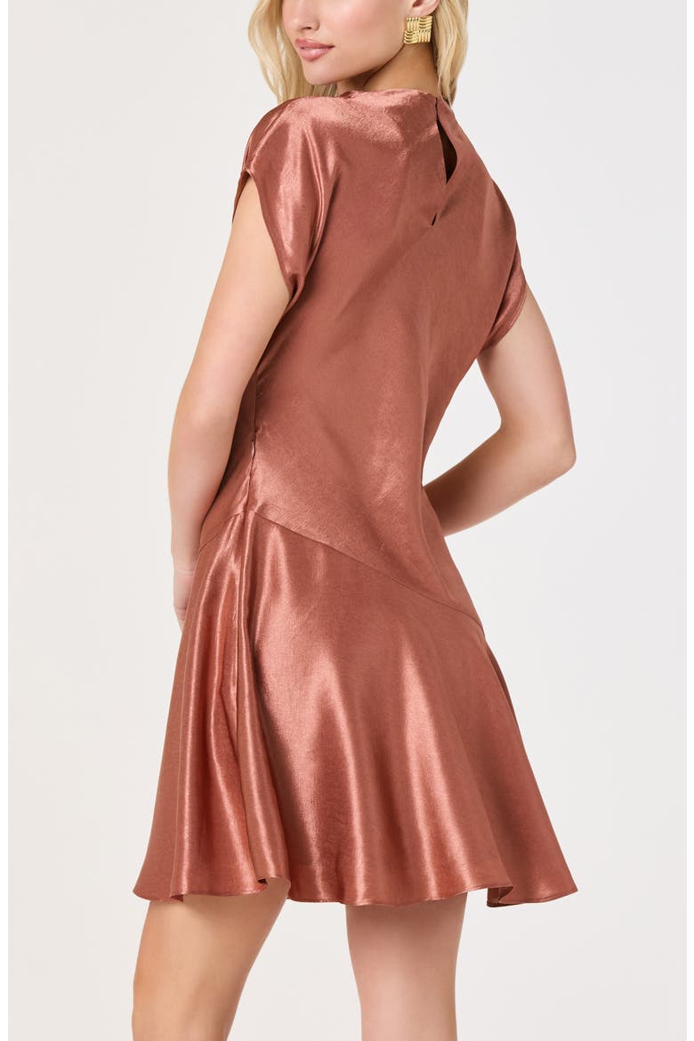 Sherrer Cowl Neck Satin Dress, Alternate, color, DUSTY CORAL