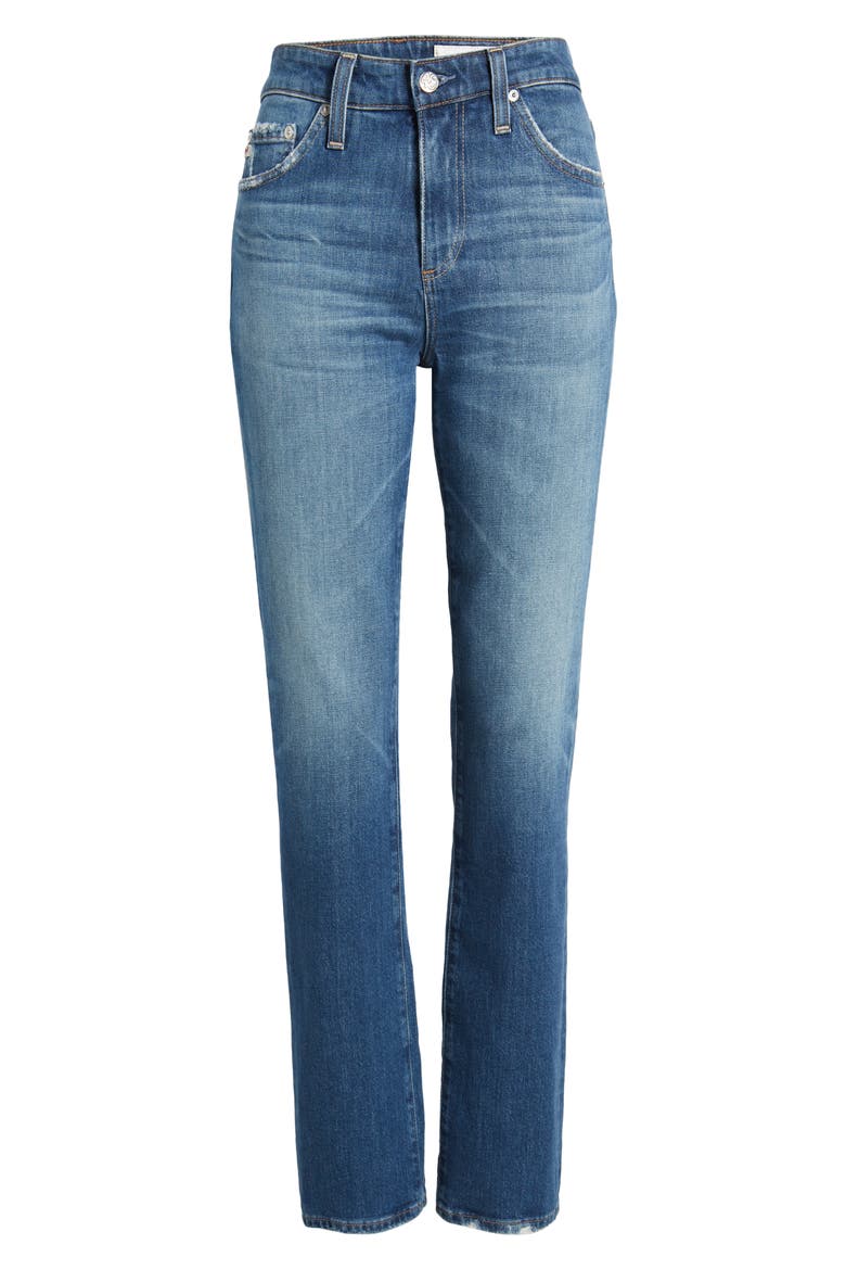 Mari High Waist Slim Straight Leg Jeans, Alternate, color, 14 YEARS METAPHOR