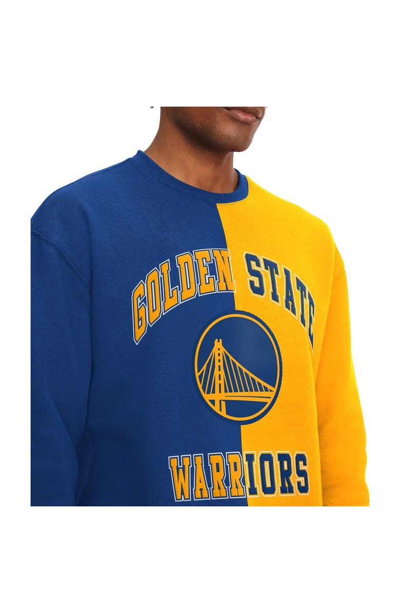 TOMMY JEANS Men's Tommy Jeans Royal/Yellow Golden State Warriors Keith Split Pullover Sweatshirt, Alternate, color, Royal
