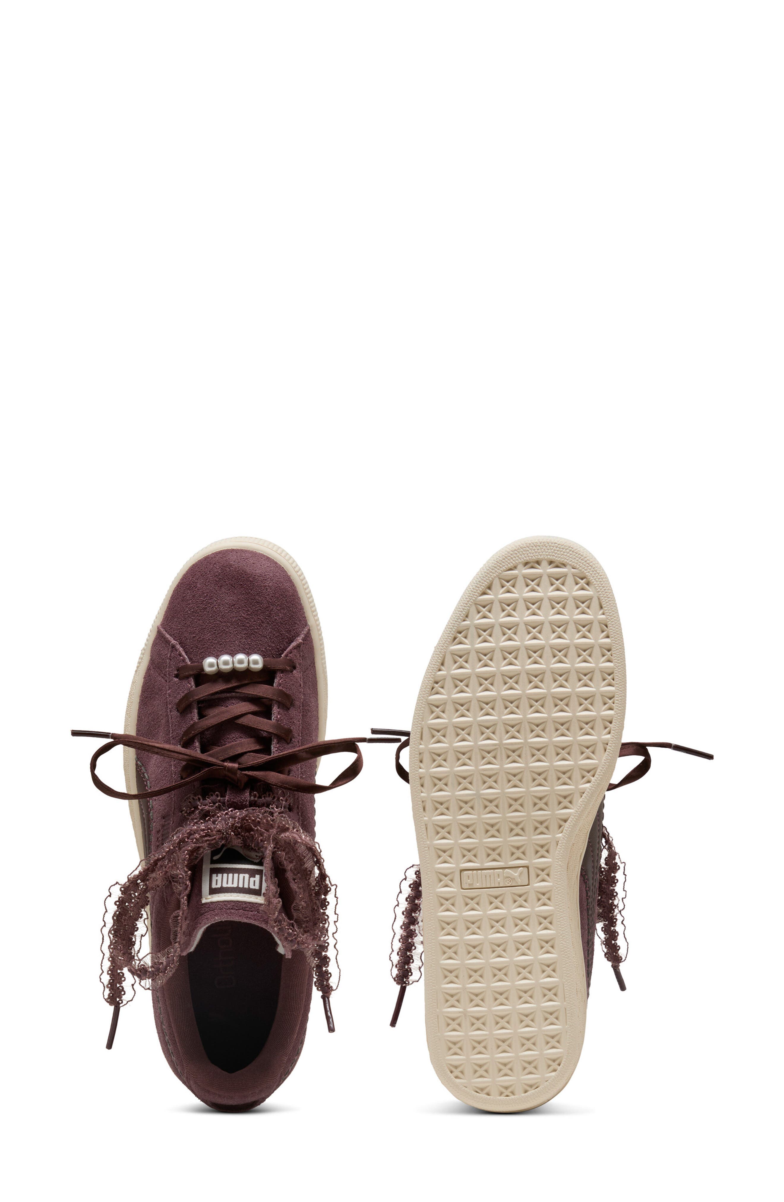 Suede Bloom Sneaker, Alternate, color, RICH COCOA/ CHOCOLATE FONDUE