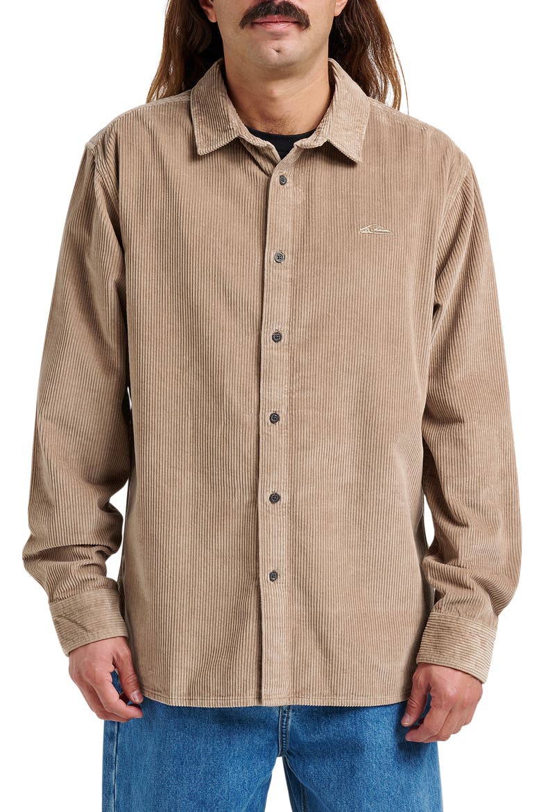 Cotton Corduroy Button-Up Overshirt, Main, color, FALLEN ROCK