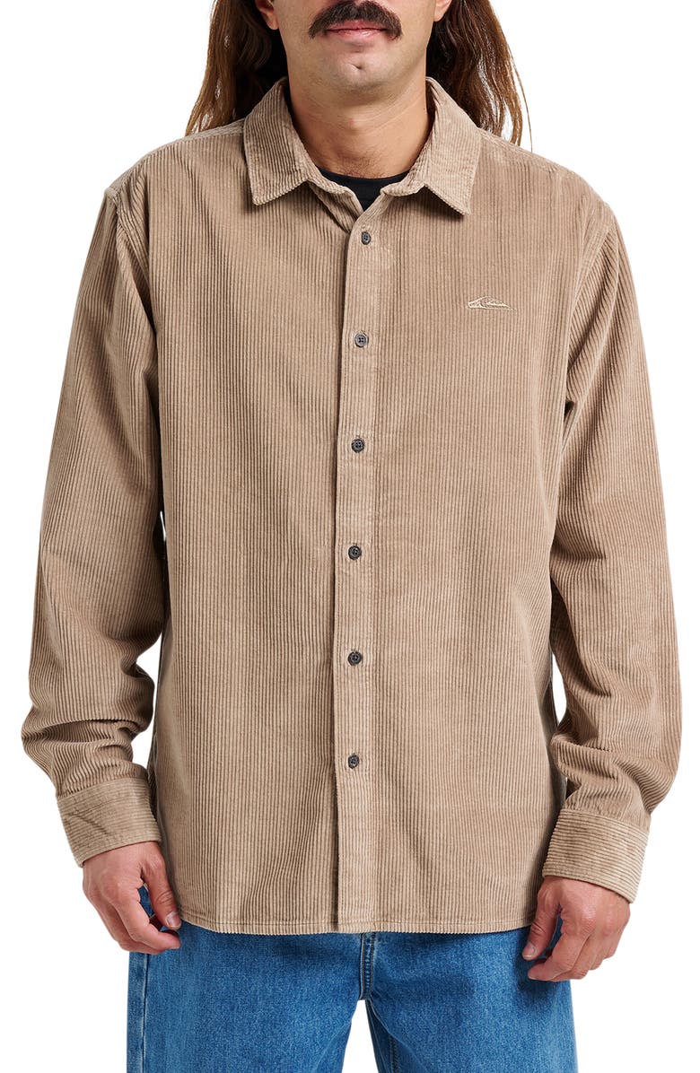 Quiksilver Cotton Corduroy Button-Up Overshirt, Main, color, Fallen Rock