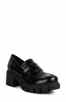 LONDON RAG Benz Croc Embossed Loafer Pump