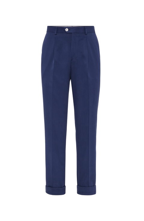 パンツ BRUNELLO CUCINELLI DARK BLUE COTTON PANTS Brunello Cucinelli - Navy Blue Dyed Stretch Cotton Five