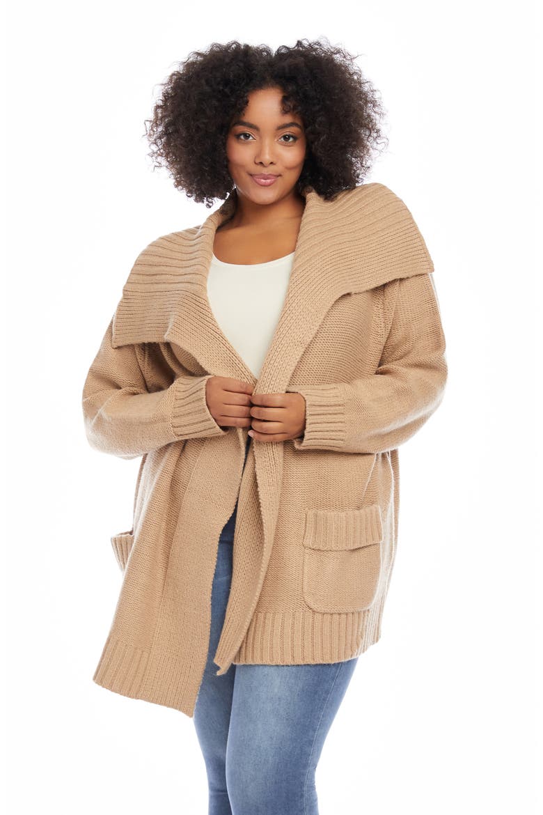 Shawl Collar Cardigan, Alternate, color, CAMEL