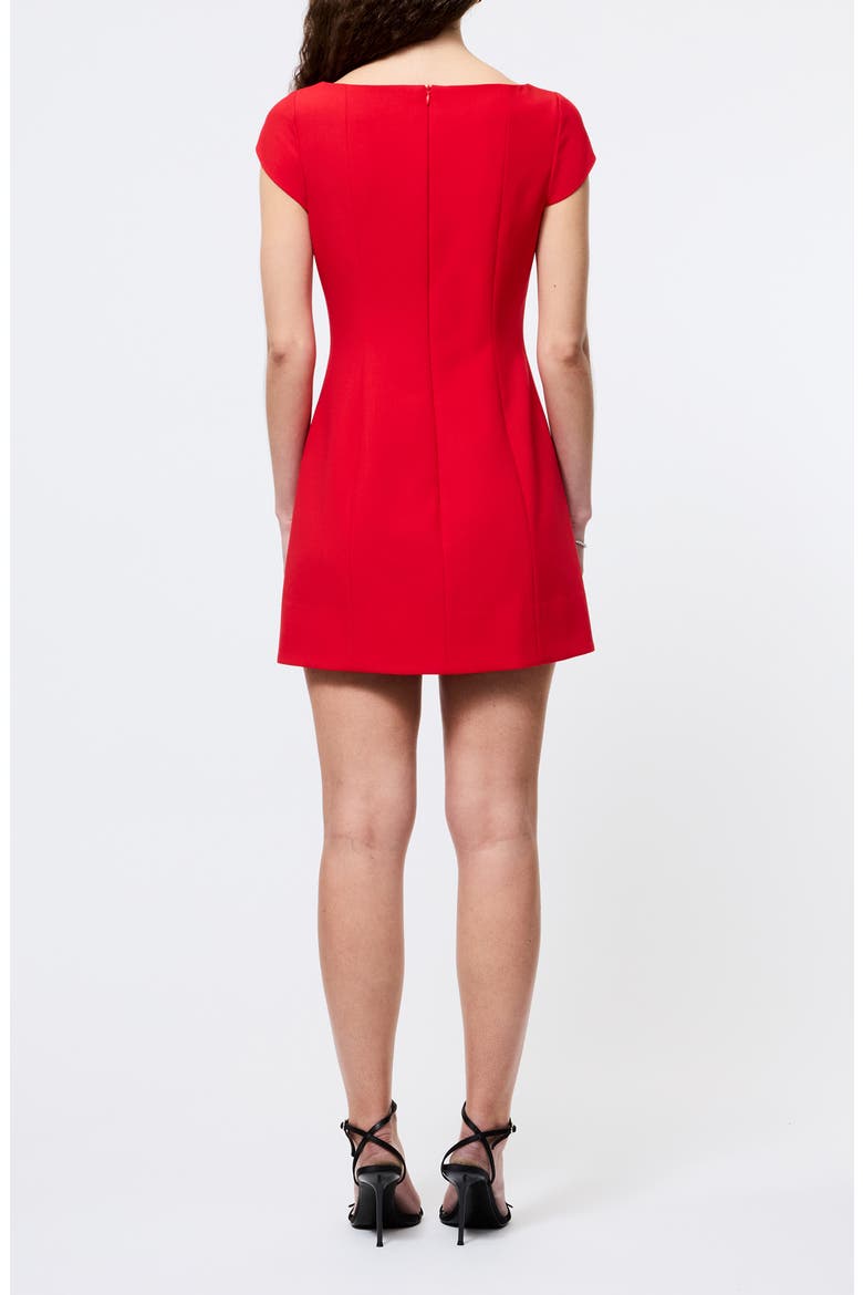 Azra Cap Sleeve Twill Minidress, Alternate, color, MARS RED