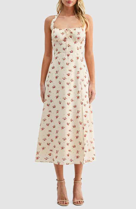 Floral Print Halter Dress