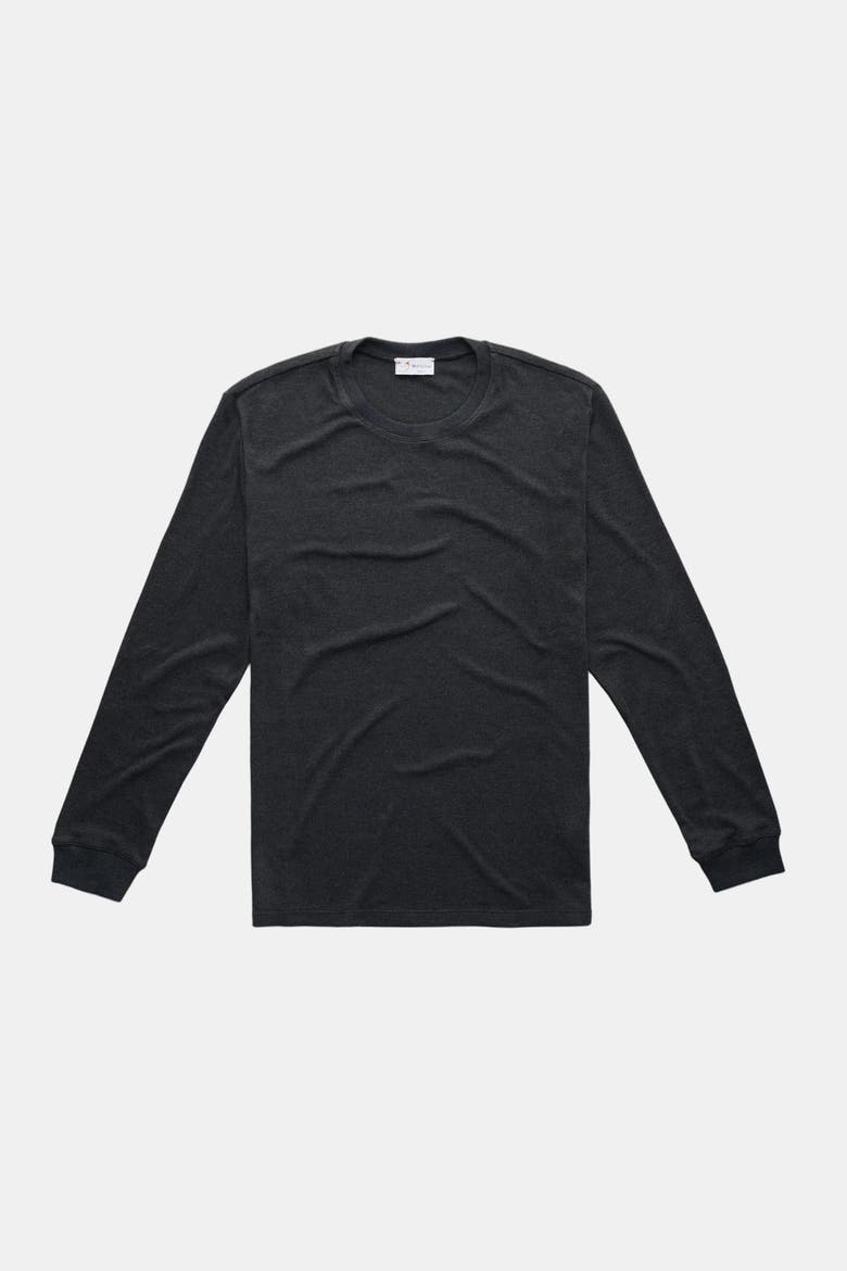 Heavyweight Viscose Interlock Long Sleeve Crewneck, Main, color, Black