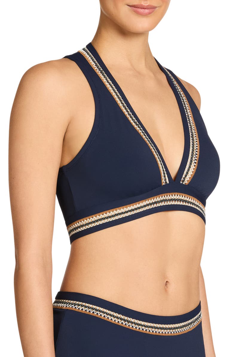 Robin Piccone Nova Tank Bikini Top, Alternate, color, Navy