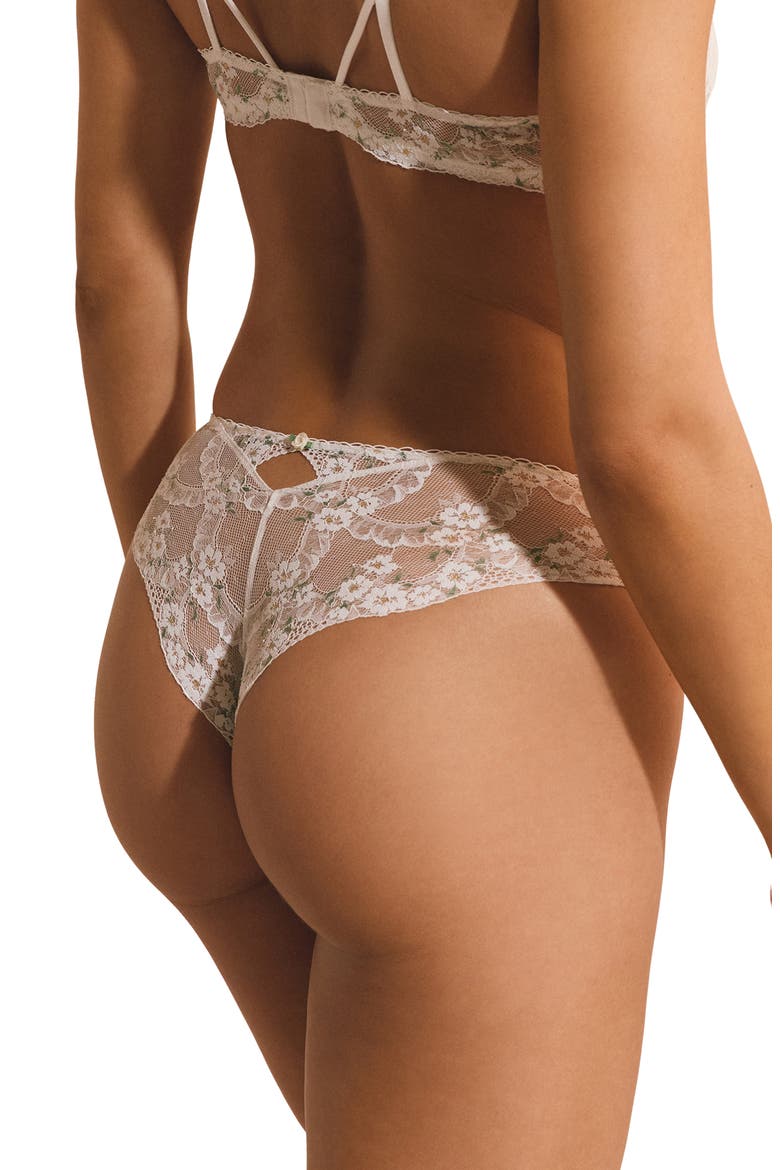 Bouquet Cheeky Hipster Briefs, Alternate, color, WHITE MULTI