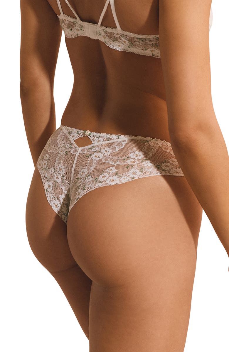 Etam Bouquet Cheeky Hipster Briefs, Alternate, color, White Multi