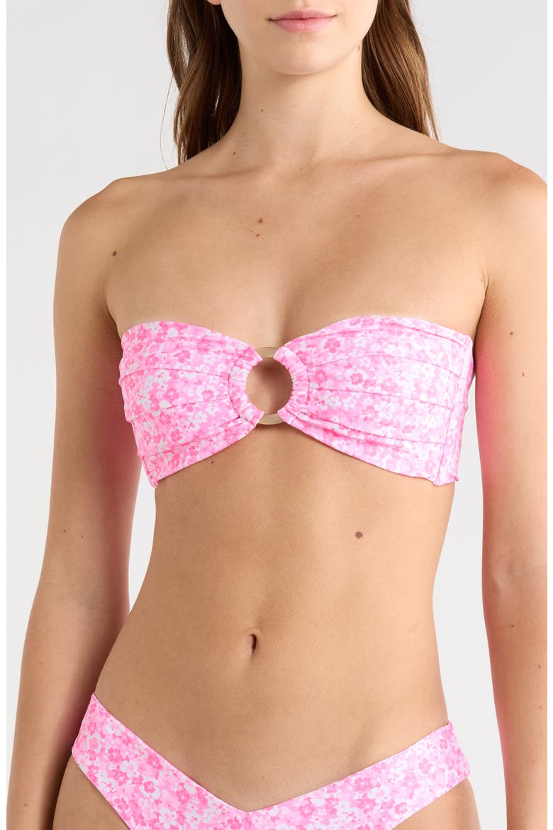 Strapless Bandeau Bikini Top, Main, color, BERRY BURST